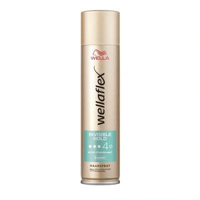 Afbeelding van Wellaflex Invisible Hold haarspray voor dames, extra sterke grip tot 48 uur, volumineus haar, zacht de hoofdhuid, dermatologisch getest, veganistische formule, houdgraad