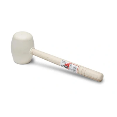 Afbeelding van Rubber hamer rond 500 gram wit
