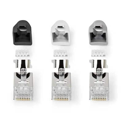 Image de Nedis Connecteur de réseau RJ 45 (M) droit FTP CAT 7 gris (pack 10)
