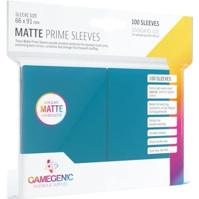 Image de ASMODEE GAMEGENIC MATTE PRIME Sleeves Sleeve size 66 x 91 mm 100 per pack BLEU Card up to 64 89