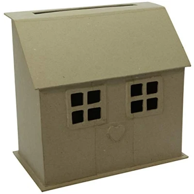 Afbeelding van Décopatch EV018C een houder van bruin papier maché, 15 x 26 24,5 cm, zelfgemaakte urn
