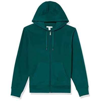 Image de Amazon Essentials Sweat shirt à capuche en polaire avec fermeture éclair intégrale (grandes tailles disponibles) Men&#039;s, Vert Forêt, XXL