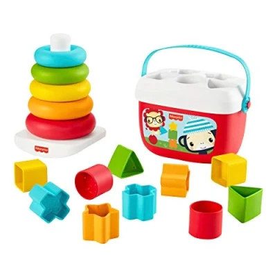 Image de Coffret Fisher Price Mes premiers blocs Pyramide et Arc en ciel