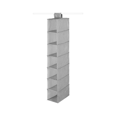 Afbeelding van Compactor RAN10167 Hangorganizer voor schoenen en kleding, 7 vakken, klittenbandsluiting, belastbaar tot 6 kg, grijs/wit, Boston serie, 15 x 30 105 cm