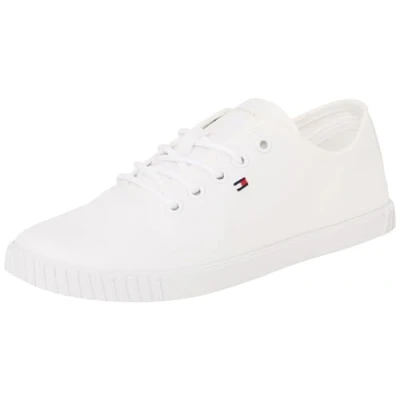 Afbeelding van Tommy Hilfiger Sneaker Sportieve veterschoenen, Dames, Maat: 37, White Katoen