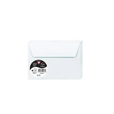 Afbeelding van Clairefontaine 5466C, verpakking met 20 zelfklevende enveloppen, formaat C6, 11,4 x 16,2 cm, 120 g/m², blauw, uitnodiging voor evenementen en correspondentie, Pollen serie, glad papier van hoge