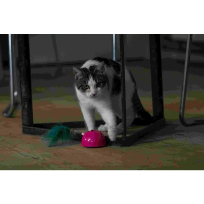 Afbeelding van Robocat Grey Mouse Kattenspeelgoed Grijs Roze Met Madnip