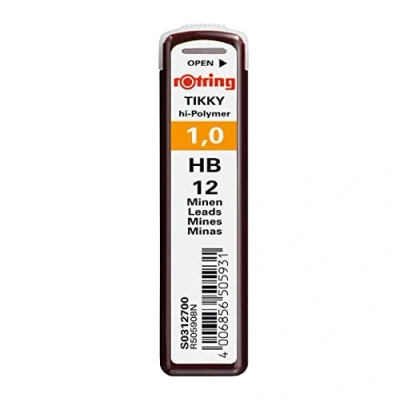 Afbeelding van rOtring Tikky 10 stuks navulvullingen voor HB vulpotlood 1 mm (120 vullingen)