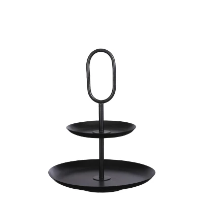 Afbeelding van Rama Etagère 2 Laags H36 x Ø28 cm Metaal Zwart
