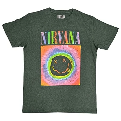 Afbeelding van Nirvana Happy Face Glow Box Heren T shirt M Groen
