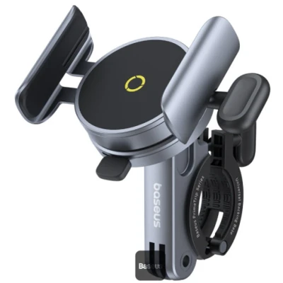 Afbeelding van Baseus PrimeTrip Magnetische Telefoonhouder Fiets met Klem Compatibel MagSafe Geschikt voor o.a. E Bike, Racefiets, Mountainbike en Elektrische Stepjes Zwart