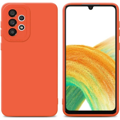 Afbeelding van Cadorabo Hoesje geschikt voor Samsung Galaxy A33 5G in Fluid ORANJE Beschermhoes gemaakt van flexibel TPU silicone Cover Case