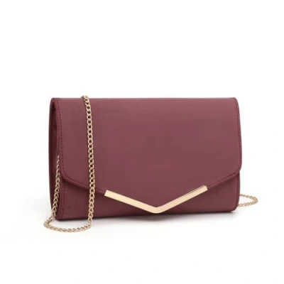 Afbeelding van Miss Lulu Elegante clutch voor dames, avondtas, handtas met ketting, bruiloft, feest, eindejaarsbal, Rood