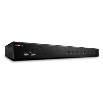 Image de Lindy KVM Switch Pro USB 2.0 audio DVI I Commutateur écran clavier souris/audio/USB 8 x / 1 utilisateur local de bureau