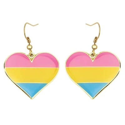 Afbeelding van Vooruitgang Regenboog Transgender Aseksueel Biseksueel Lesbisch Niet binaire Lesbische Zon Set Hangende Oor LGBT Trots Geschenken, Ijzer, papier IJzer