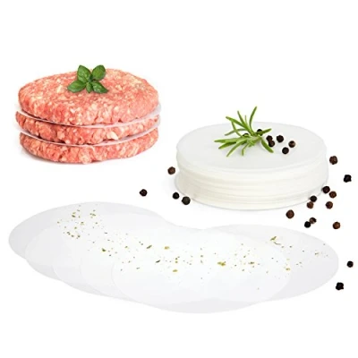 Afbeelding van GOURMEO® 500 vellen bakpapier voor hamburgerpers Ø 11 cm met antiaanbaklaag hamburgers, cheeseburger barbecue