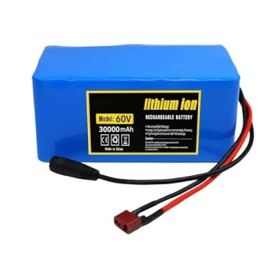 Afbeelding van 60 V lithium ion accu 30 Ah 16S2P met BMS + 67,2 2 A oplader, voor 500 W 800 motor, XT60 elektrische scooter