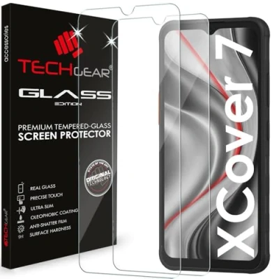 Afbeelding van TECHGEAR Samsung Galaxy Xcover 7 displaybeschermfolie, 2,5D afgeronde randen, 9H hardheid, kristalhelder, krasbestendig, luchtbelvrij, 2 stuks