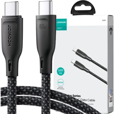 Afbeelding van Joyroom Multi Color Series SA34 CC3 USB C / kabel 60W snelle overdracht 1m zwart