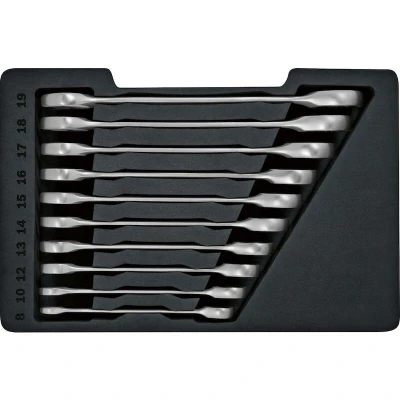 Afbeelding van Bosch Professional 1.600.A02.AU0 PRO Dubbele ringsleutelratelset 10 delig 8 19 mm