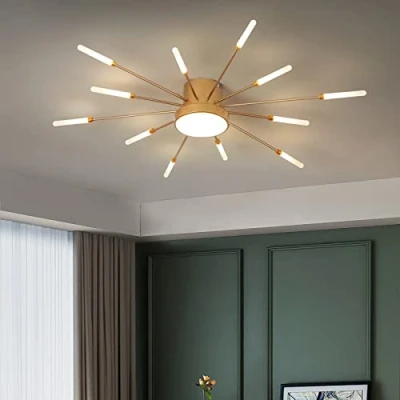Afbeelding van minifair Moderne led plafondlamp, 12 + 1 kop, halfinbouwlamp, gouden kroonluchters, plafondverlichting voor slaapkamer, woonkamer, keuken, eetkamer, restaurant