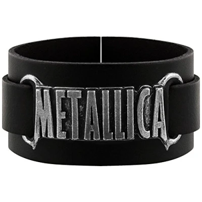 Afbeelding van Alchemy Metallica Logo Polsband Zilverkleurig/Zwart