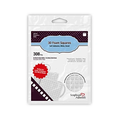 Afbeelding van SCRAPBOOK ADHESIVES Vierkante 3D schuim 3L wit, 6,35 x 2 mm