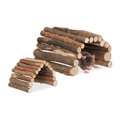 Afbeelding van Relaxdays loopbrug knaagdier set van 2 knaagdiertunnel kooiaccessoires hamster rat