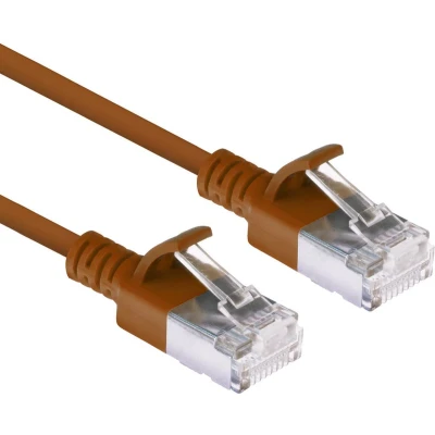 Afbeelding van ACT DC7210 LSZH U/FTP CAT6A Datacenter Slimline Patchkabel Snagless RJ45 Connectoren Bruin 10 meter