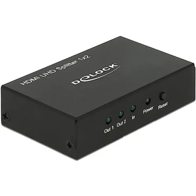 Afbeelding van DeLOCK 18682, HDMI, 2x 3840 x 2160 Pixels, Zwart, Metaal, 600 MHz