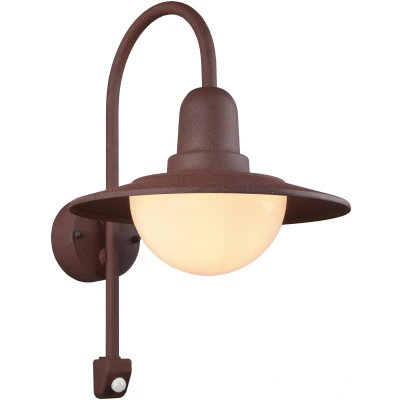 Afbeelding van TRIO NORMAN Wandlamp Roestkleur excl. 1x E27 4W Bewegingssensor Buitenverlichting IP44