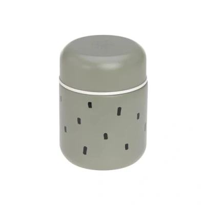 Afbeelding van Lässig Food Jar (isothermisch bewaarpotje voor babyvoeding) Medium Happy Prints Olive