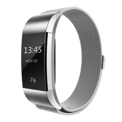 Afbeelding van Fitbit Charge 2 milanese bandje Maat: Large Zilver