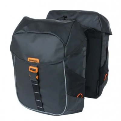 Image de Basil sac à vélo double Miles 34 litres PVC noir/orange