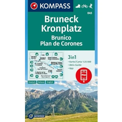 Afbeelding van KOMPASS Wanderkarte 045 Bruneck, Kronplatz / Brunico, Plan de Corones 1:25.000