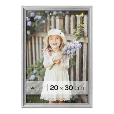 Afbeelding van WOLTU 1 x houten fotolijst Artos stijl, voorkant van glas, 20 30 cm, zilverkleurig 9434