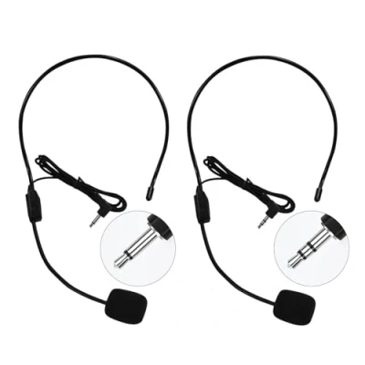 Afbeelding van HUACAM YYPJ 02 Condensator Microfoon, Flexibele Boom Wired (standaard 3.5mm Jack Connector) voor Riem Pack Systems Mic (2 X Microheadset)