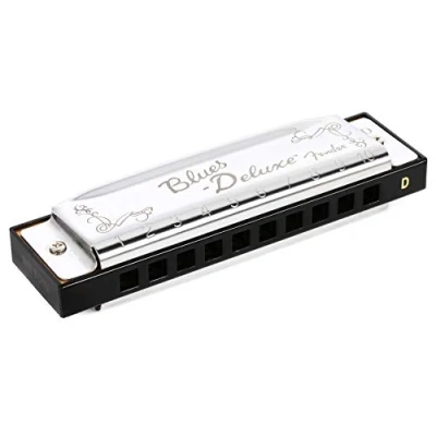 Afbeelding van Fender blauws Deluxe Harmonica Key of D Diatonische mondharmonica