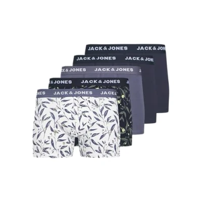 Afbeelding van Jack &amp; Jones Jacharvey Trunks Boxershorts voor heren, 5 stuks, nachtelijke hemel/pakket: nachtblauw/nachtblauw hemel