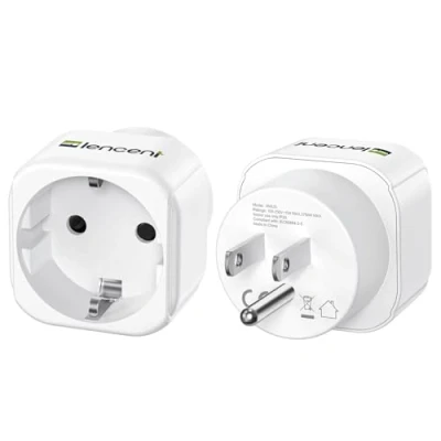 Afbeelding van LENCENT 2 x adapter Amerikaanse stekker USA Canada, reisadapter Europa Frans FR polig op US 3 voor Mexico Thailand Dominicaans type B