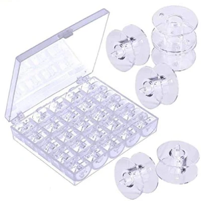 Afbeelding van JZK 25 stuks naaimachine bobbins spoelen voor Brother Janome Singer Elna Babylock Kenmore enz., transparant kunststof