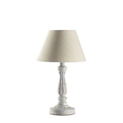 Afbeelding van Onli Shabby tafellamp van hout, beige, stof