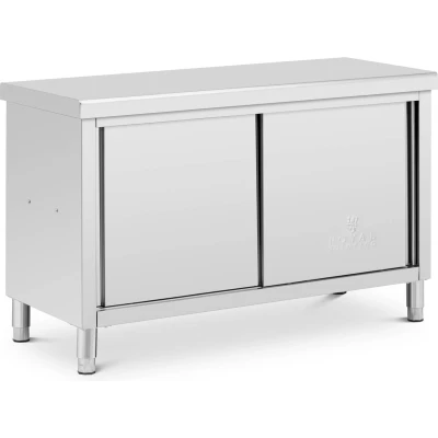 Afbeelding van Royal Catering Roestvrijstalen werkkast met schuifdeuren ECO 140 x 60 cm 500 kg