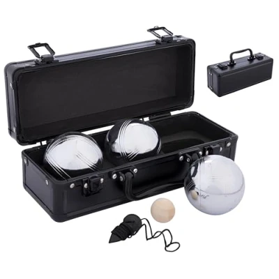 Afbeelding van Jeu de boules 3 ballen in zwarte aluminium koffer