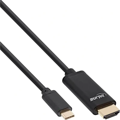 Afbeelding van InLine USB displaykabel (USB Type C, HDMI, 300 cm), Data + Video Adapter, Zwart