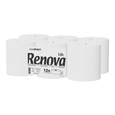 Afbeelding van Renova Jumbo BLK toiletpapier, 12 rollen à 170 meter, 2 laags wit papier