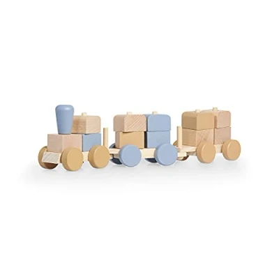 Afbeelding van Jollein Houten Speelgoedtrein Blue