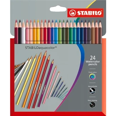 Afbeelding van Stabilo Aquacolor kleurpotlood in kartonnen verpakking, 24 stuks