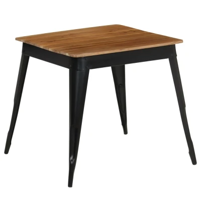 Afbeelding van Eettafel 75x75x76 cm massief acaciahout en staal