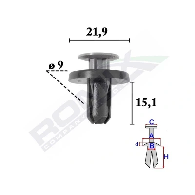 Afbeelding van ROMIX C70622 Clip, sier /beschermingslijst TOYOTA: Auris Hatchback